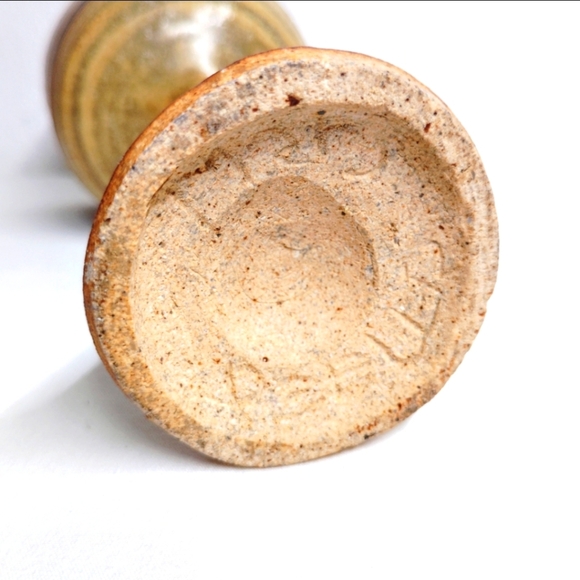 Marj Peeler Pottery Wine Goblet Clay Chalice Earthenware Vintage Folk Art Pair 2 - Picture 12 of 13